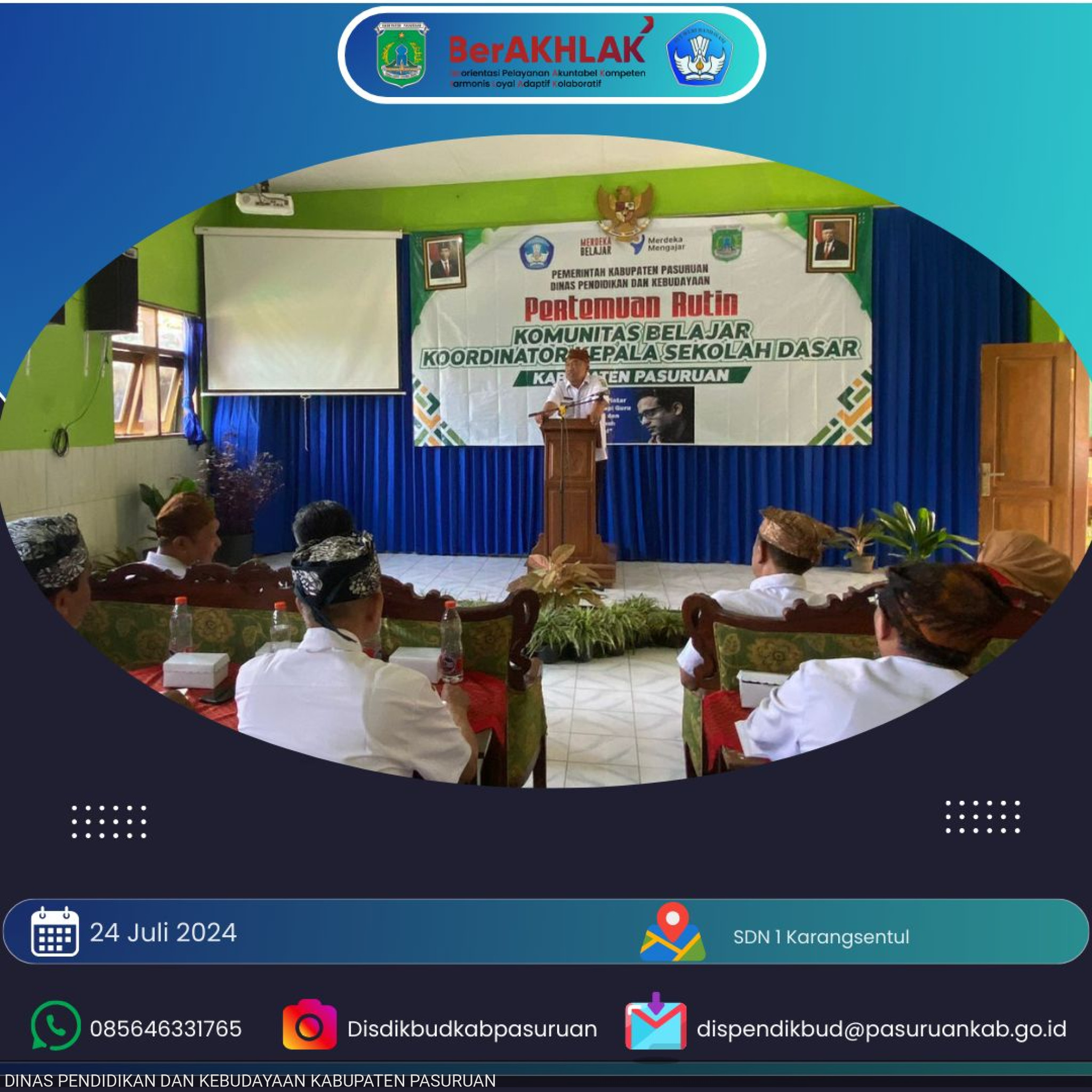 Evaluasi Hasil Kinerja Kepala Sekolah oleh Kadis Pendidikan dan Kebudayaan Kabupaten Pasuruan