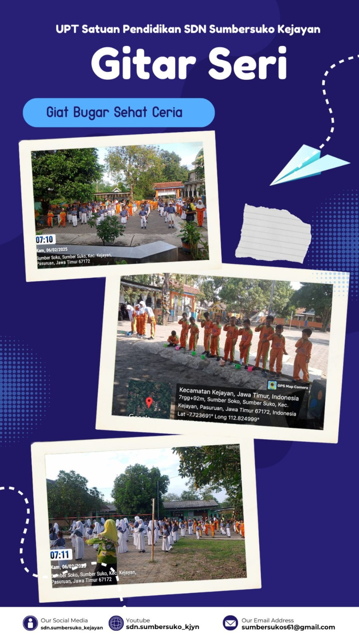 Gitar Seri Giat Bugar Sehat Ceria untuk Siswa SDN Sumber Suko Kejayan